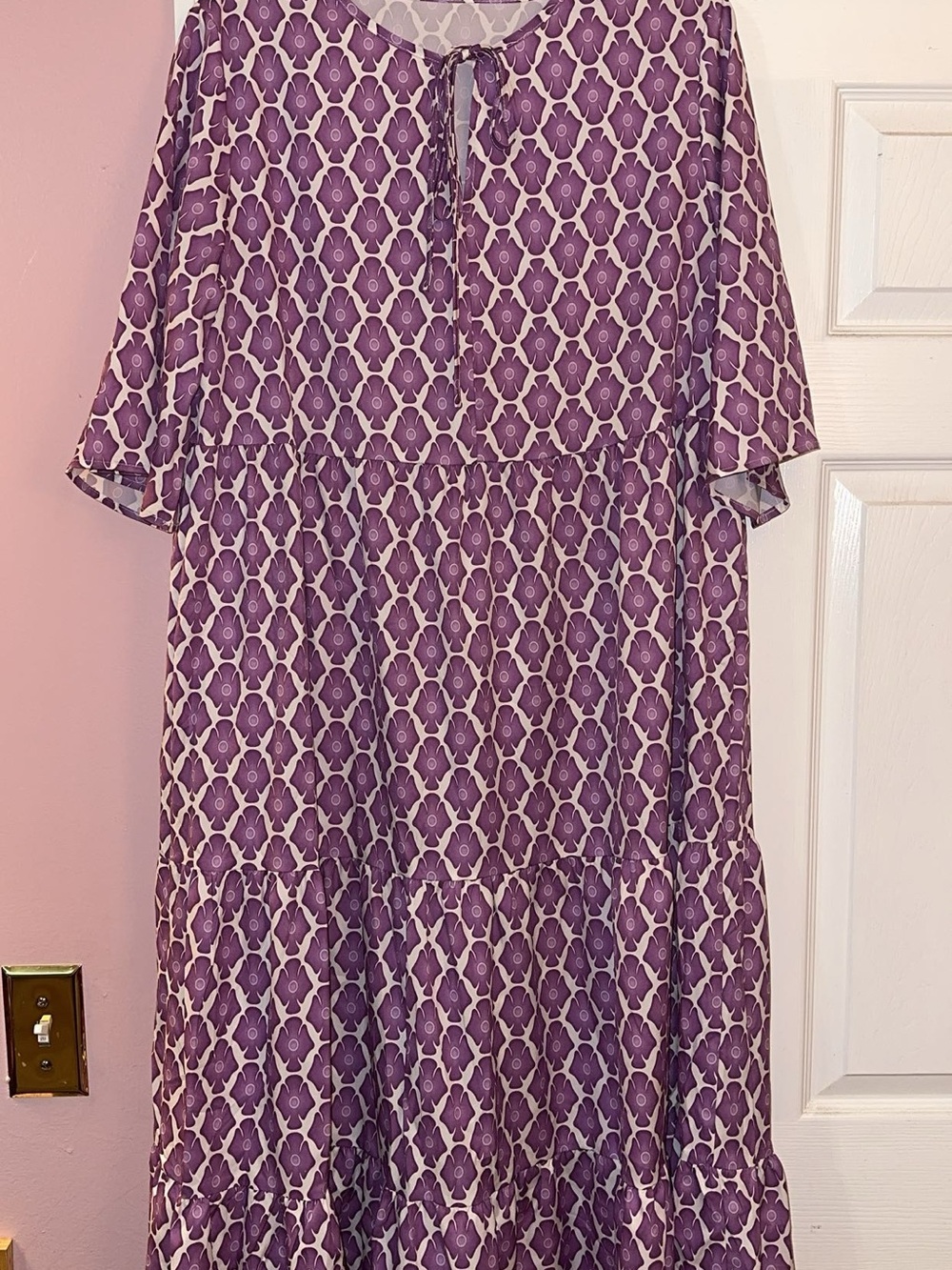 SHEIN Purple Patterned Maxi Dress